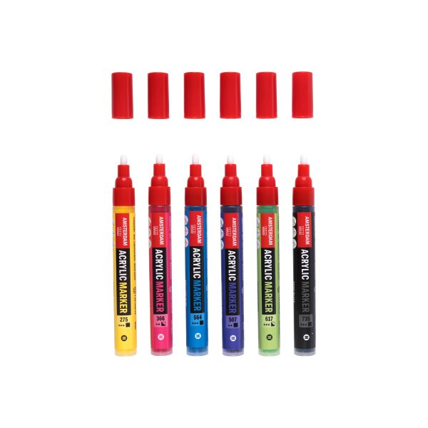 AMSTERDAM Acrylic Marker Intro 4mm 17519002 assorti 6 pièces