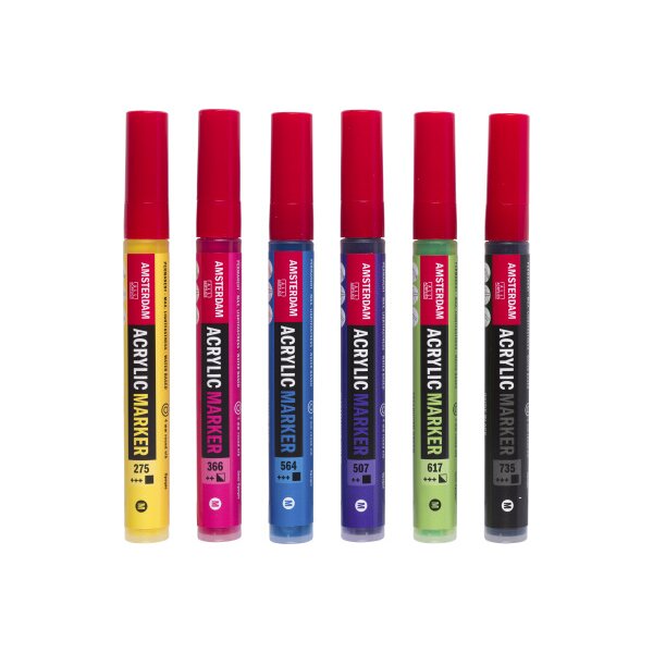 AMSTERDAM Acrylic Marker Intro 4mm 17519002 assorti 6 pièces