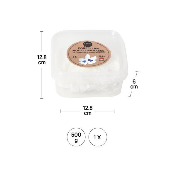 I AM CREATIVE Porzellan-Modelliermasse 3000.41 weiss, 500g