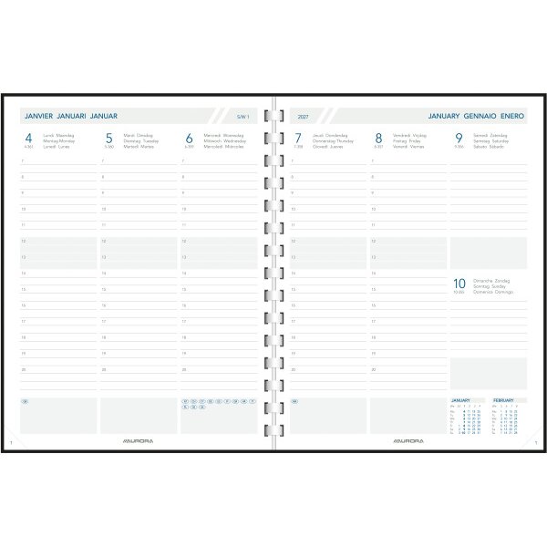 AURORA Agenda Business Perl 2027 2900P 1W/2S Ersatz ML 17.5x22cm