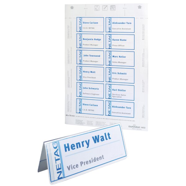 DURABLE Planche dimpression pour porte-noms, blanc