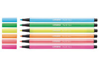 STABILO Stylo Fibre Pen 68 1mm 6806-1 6 coleurs néon