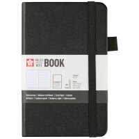 SAKURA Carnet, 90 x 140 mm, ligné, noir