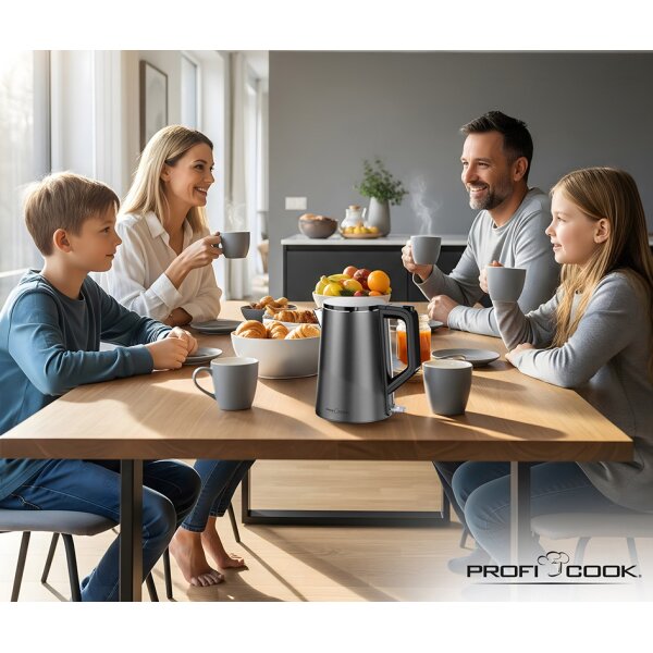 PROFI COOK Bouilloire PC-WK 1290, 1,5 litre, graphite