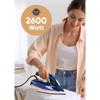 PROFI CARE Fer à repasser vapeur PC-DB 3126, bleu/rosé