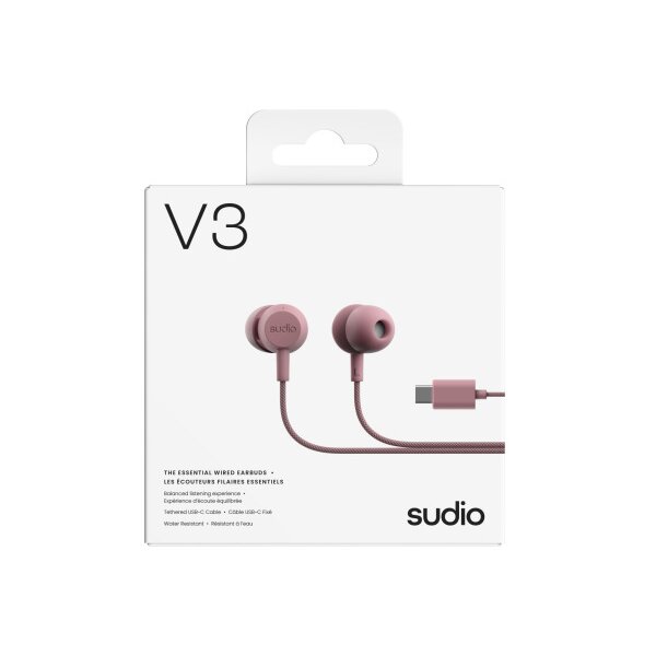 SUDIO Wired Earbuds V3PNK V3, Pink
