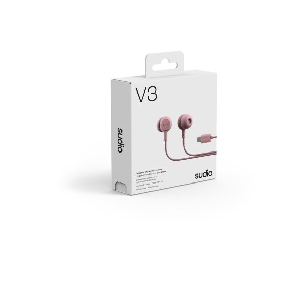 SUDIO Wired Earbuds V3PNK V3, Pink