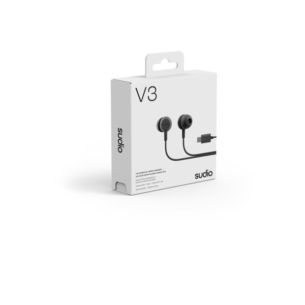 SUDIO Wired Earbuds V3BLK V3, Black