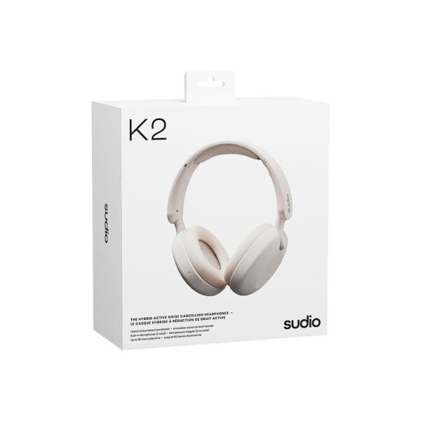 SUDIO Over-ear ANC Headphones K2WHT K2, White, Wireless