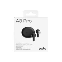 SUDIO Noise Cancelling Earbuds A3PROBLK A3 Pro, Black, Wireless
