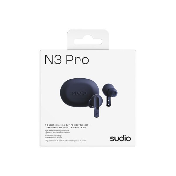 SUDIO Noise Cancelling Earbuds N3PROBLU N3 Pro Blue, Wireless