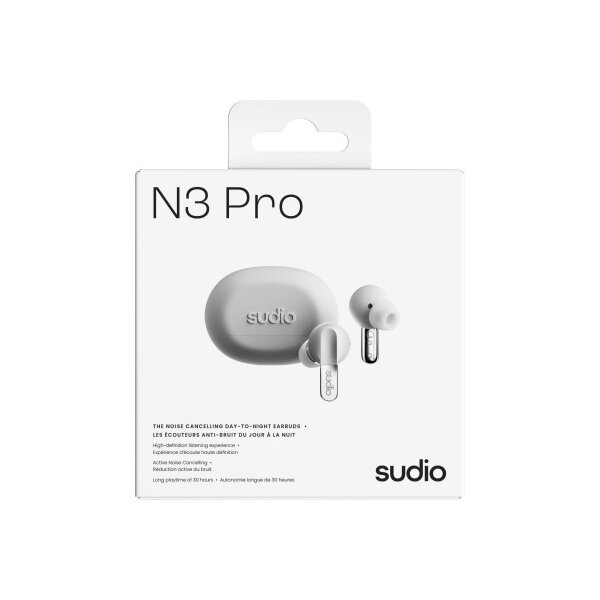 SUDIO Noise Cancelling Earbuds N3PROWHT N3 Pro, White, Wireless