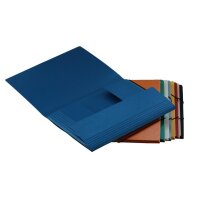 EROLA Dossier à élastique 650my A4 33299 bleu carton fibre 3 rabats