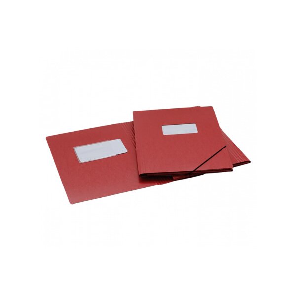 EROLA Gummibandmappe 650my A4 33299F rot Pressspan mit Fenster