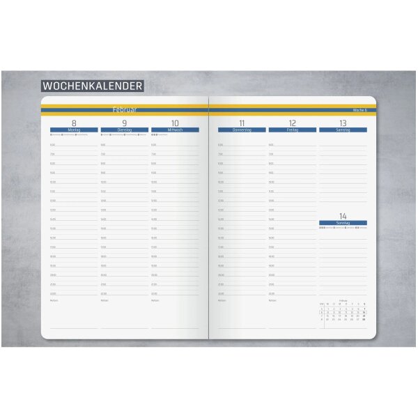 CONCEPTUM Cal. semainier Linescape 2027 L2706 1S/2P bleu 14.8x21.3cm