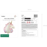 PARTYDECO Ballon en plastique 52x61cm FB372 Licorne