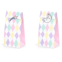 PARTYDECO Sachets pour bonbons TNS6 Licorne 6 pièces