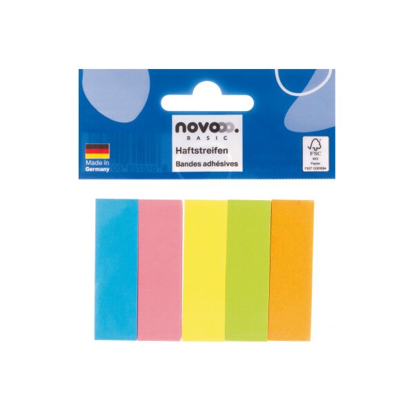 NOVOOO Index Marker Basic 15x50mm 5679-39-pk-5 5 couleurs 5x100 feuilles
