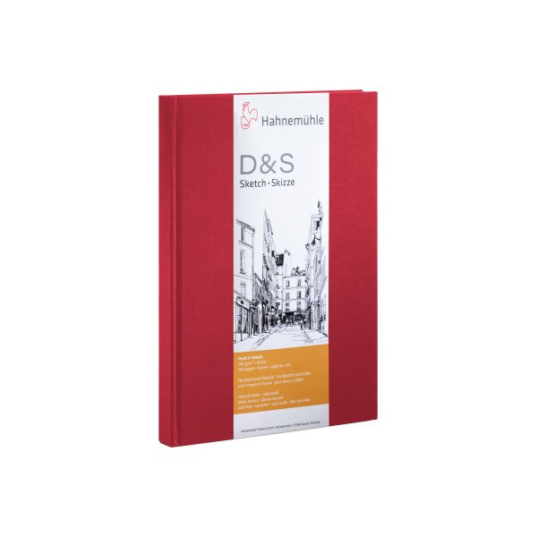 HAHNEMÜHLE Sketchbook D&S A4 hoch 10628294 rouge 80 feuilles