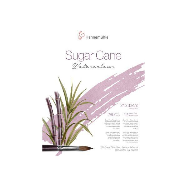 HAHNEMÜHLE Waterco.pad SugarCane 24x32cm 10625421 blanc, 290g 12 feuilles
