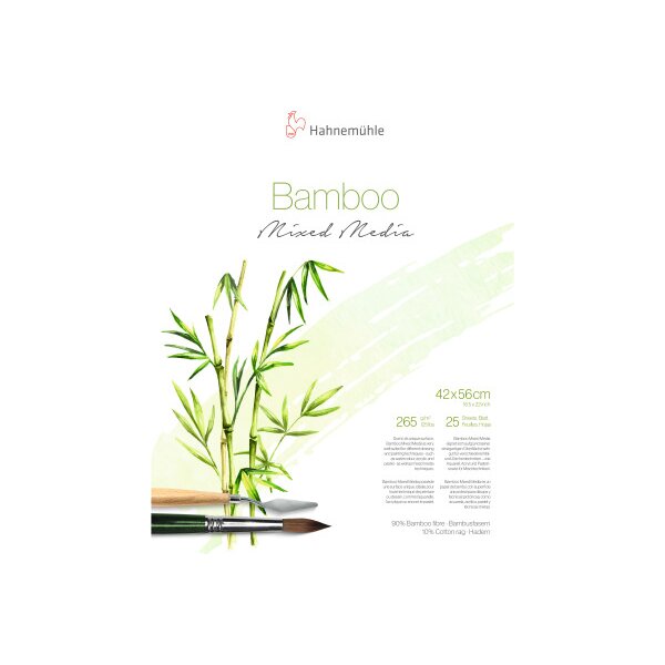 HAHNEMÜHLE MixedMedia pad Bamboo 42x56cm 10628543 blanc, 265g 25 feuilles