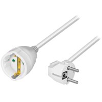 LogiLink Rallonge électrique avec prises terre, 2 m, blanc