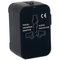 pavo Universal-Reisestecker (US AU EU UK), schwarz