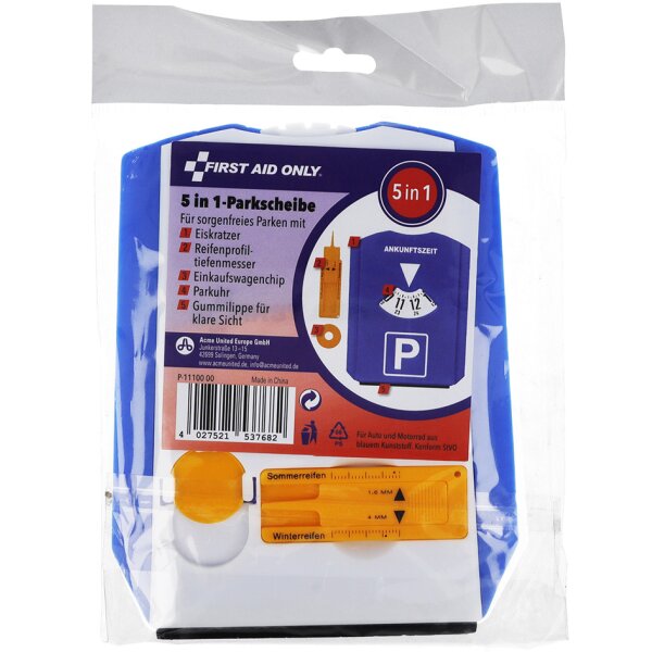 FIRST AID ONLY 5-in-1 Multifunktions-Parkscheibe, blau