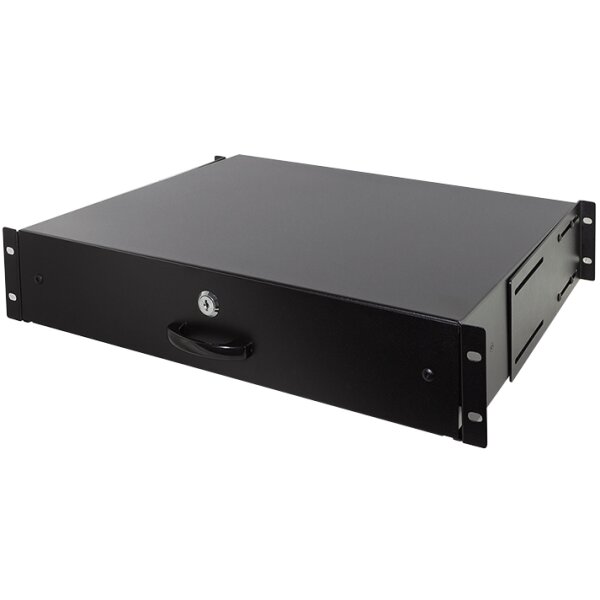 LogiLink 19" Rack-Schublade, 2 HE, abschliessbar, schwarz