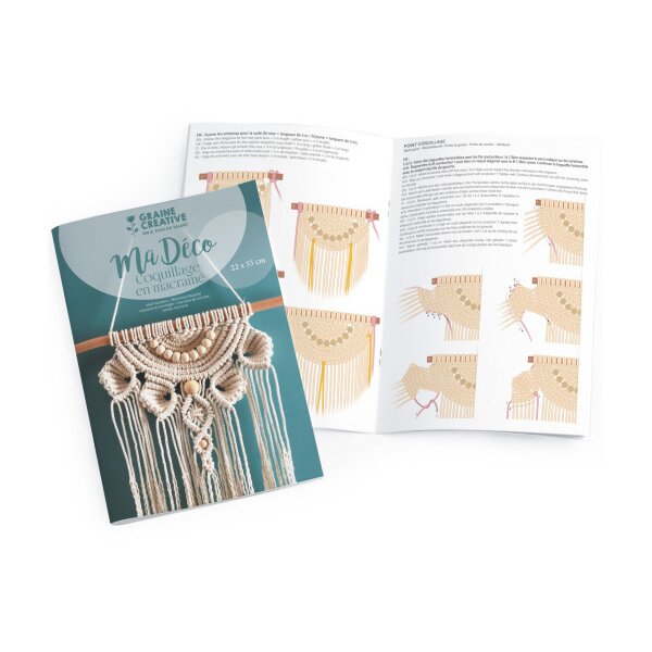 GRAINE CREATIVE Makramee Kit Boh&egrave;me Shell GC-791062 accessoires incl.