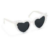 PARTYDECO Lunettes 13,5x5x13cm OKR27 cur avec perles blanc