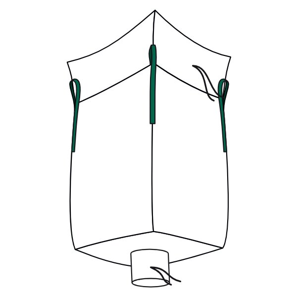 dm-folien Big Bag mit Schürze & Auslauf, 900 x 900 mm, weiss