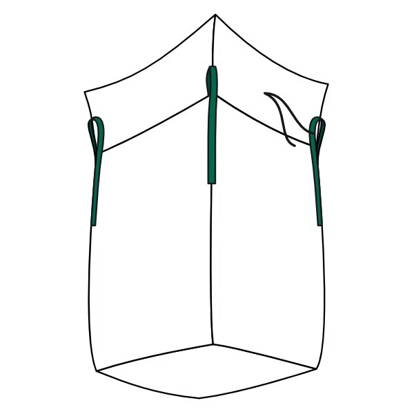 dm-folien Big Bag mit Schürze & Auslauf, 900 x 900 mm, weiss