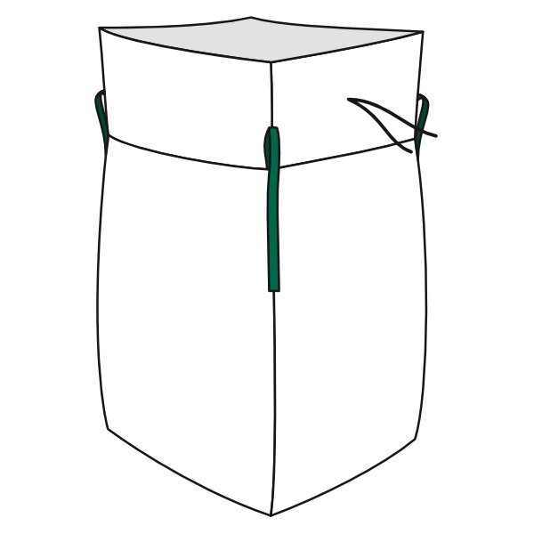 dm-folien Big Bag mit Schürze & Auslauf, 900 x 900 mm, weiss