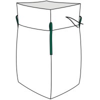 dm-folien Big Bag mit Schürze & Auslauf, 900 x 900 mm, weiss
