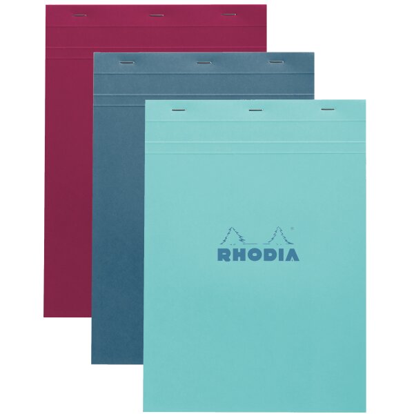 RHODIA Notizblock No. 18, DIN A4, kariert, farbig sortiert