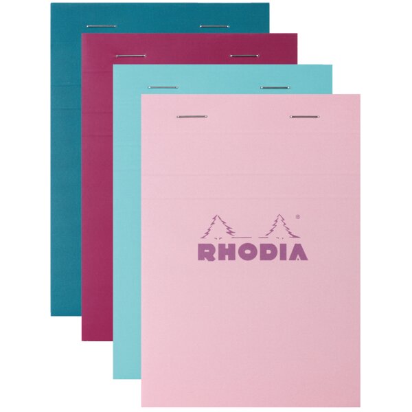 RHODIA Bloc agraf&eacute; No. 16, format A5, quadrill&eacute; 5x5, assorti