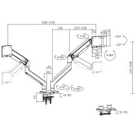 DIGITUS Doppel-Monitorhalterung, Tragkraft: 2x20 kg, schwarz