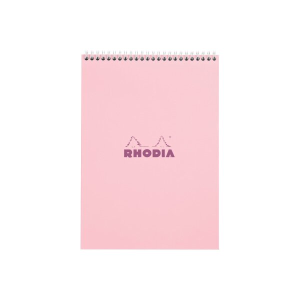 RHODIA Bloc &agrave; spirales Couleurs A4 118425C rose, lign&eacute; 80 feuilles