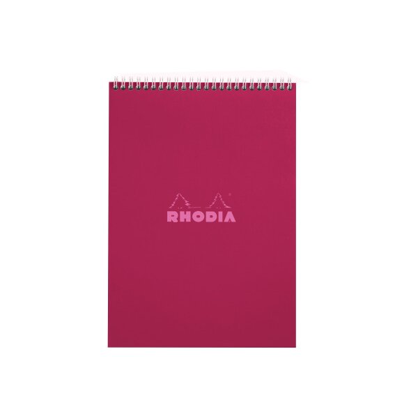RHODIA Bloc &agrave; spirales Couleurs A4 118424C rouge, lign&eacute; 80 feuilles