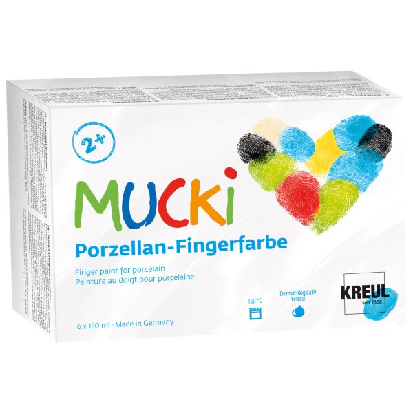 KREUL Porcelaine-Peinture au doigt KR-26310 assortis 6x150ml