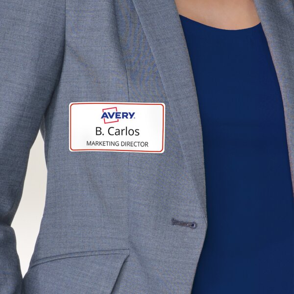 AVERY Zweckform Etiquettes pour badges, 80 x 50 mm, bleu