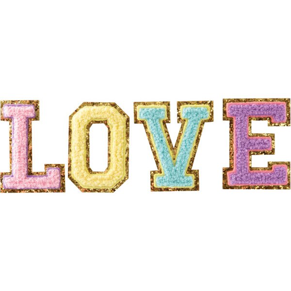 I AM CREATIVE Iron-On Patch 1214.14 Love 3 pi&egrave;ces