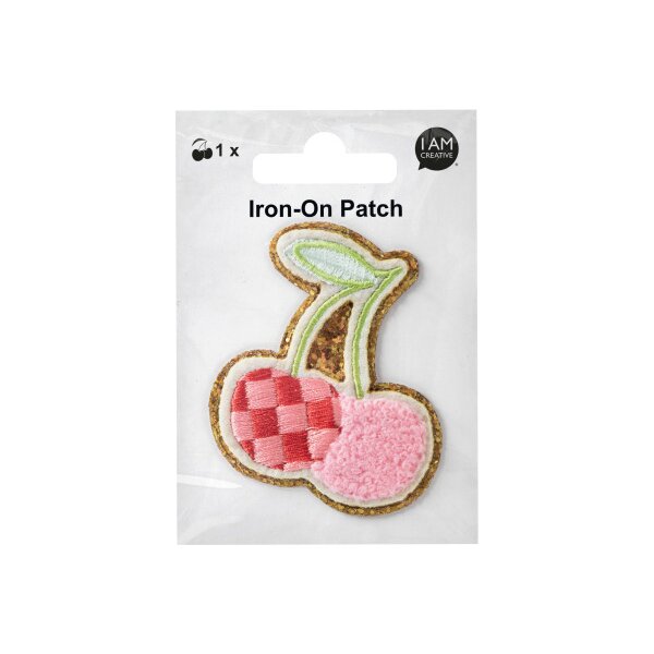 I AM CREATIVE Iron-On Patch 1214.08 Cerise 3 pi&egrave;ces