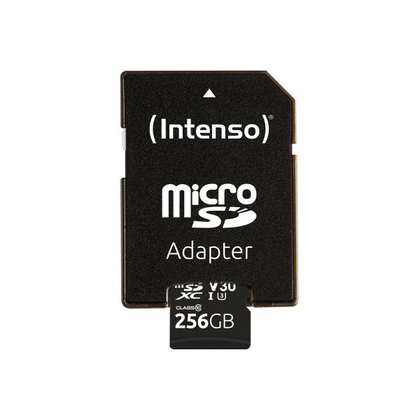 INTENSO Micro SDXC Card PRO 256GB 3433492 with adapter, UHS-I