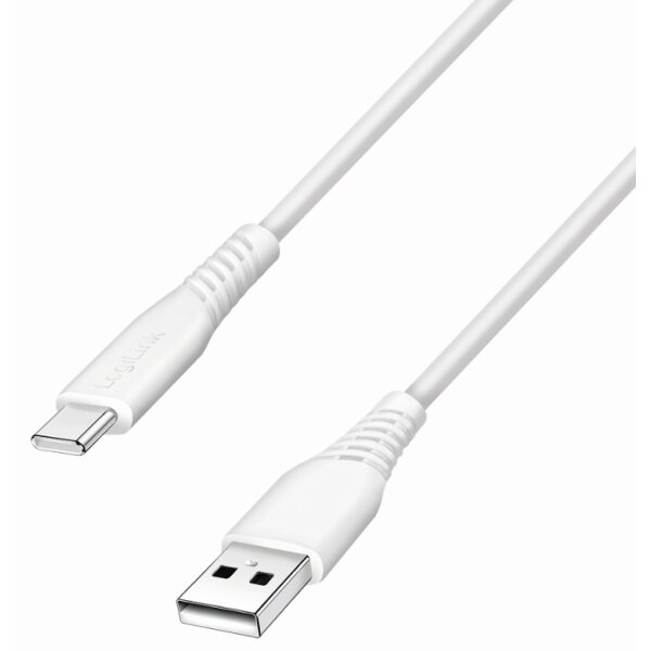 LogiLink USB 2.0 Kabel, USB-A - USB-C, 1,0 m, weiss