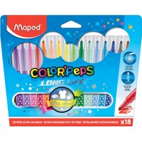 Maped Fasermaler COLORPEPS Long Life, 18er Kartonetui