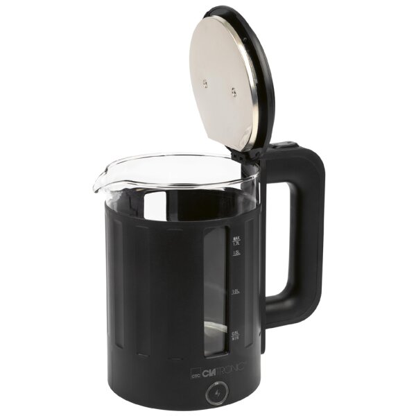 CLATRONIC Wasserkocher WK 3837, 1,7 Liter, schwarz
