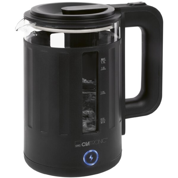 CLATRONIC Wasserkocher WK 3837, 1,7 Liter, schwarz