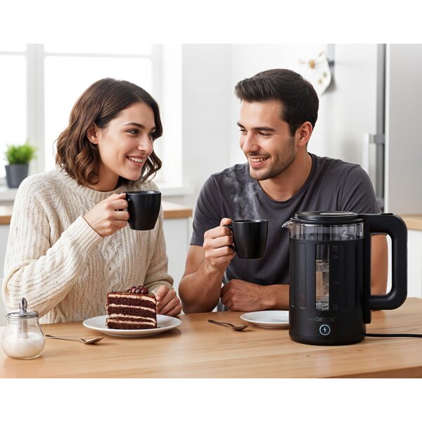 CLATRONIC Wasserkocher WK 3837, 1,7 Liter, schwarz